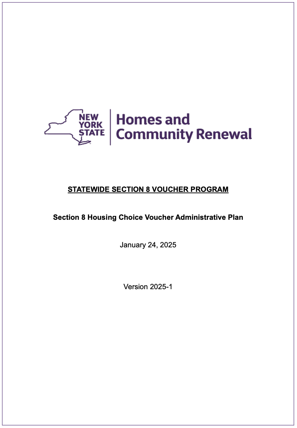 Admin Plan Cover Page