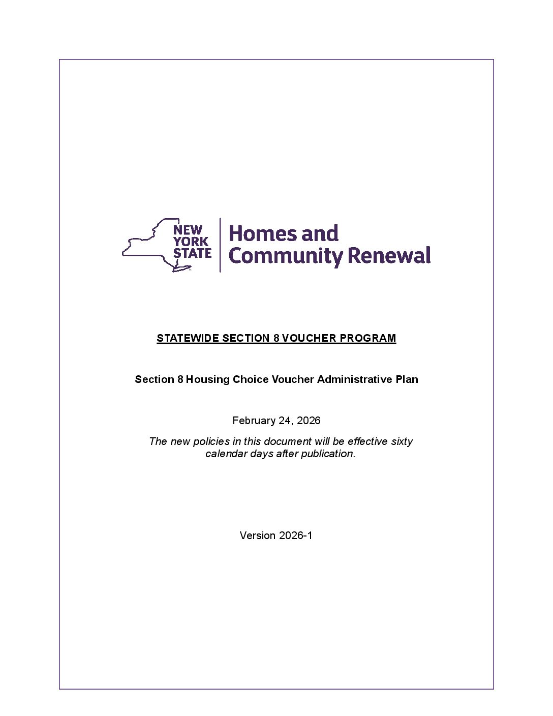 Admin Plan Cover Page